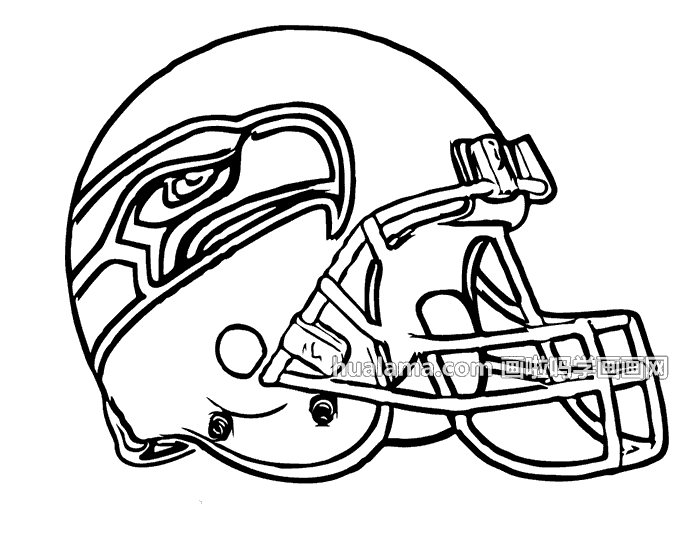 专业的野马橄榄球队头盔简笔画图片
