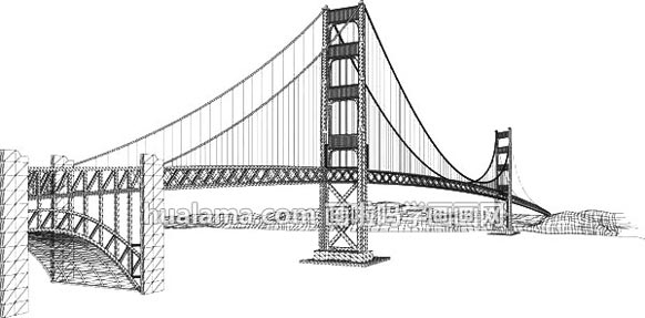 金门大桥简笔画 简单图片