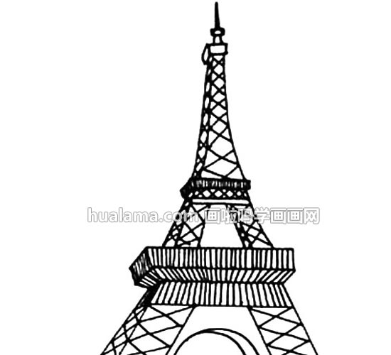 如何画埃菲尔铁塔简笔画,关于巴黎埃菲尔铁塔的简单画画方法,儿童学画