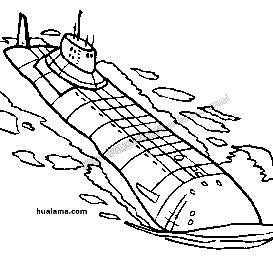 潜艇简笔画军舰图片