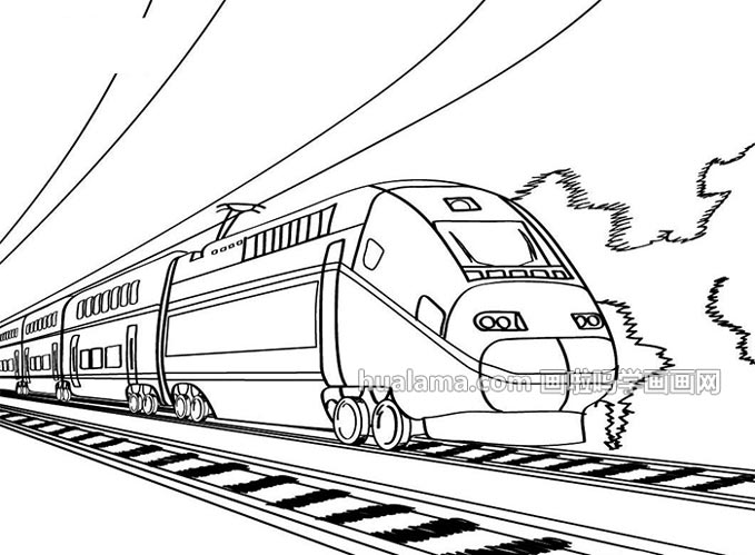 高速列车简笔画图片
