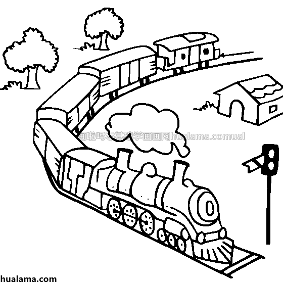 柴油火车简笔画图片