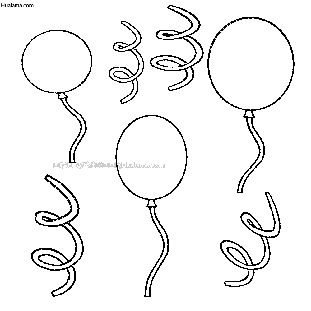 多款差別款的氣球簡筆畫黑白畫線描小duck鴨子放氣球手握氣球大家都在