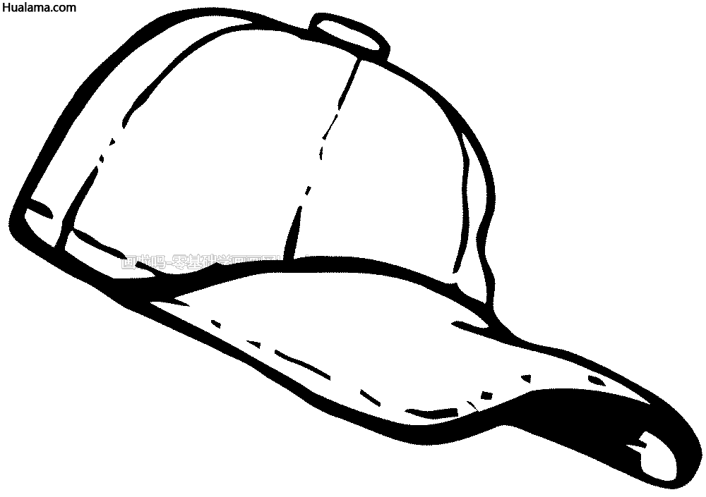 帽子创意画黑白线图片