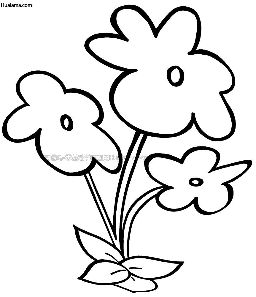 9款差别的大花朵黑白简笔画线描怎样画 大家都在等你一起来学画哦